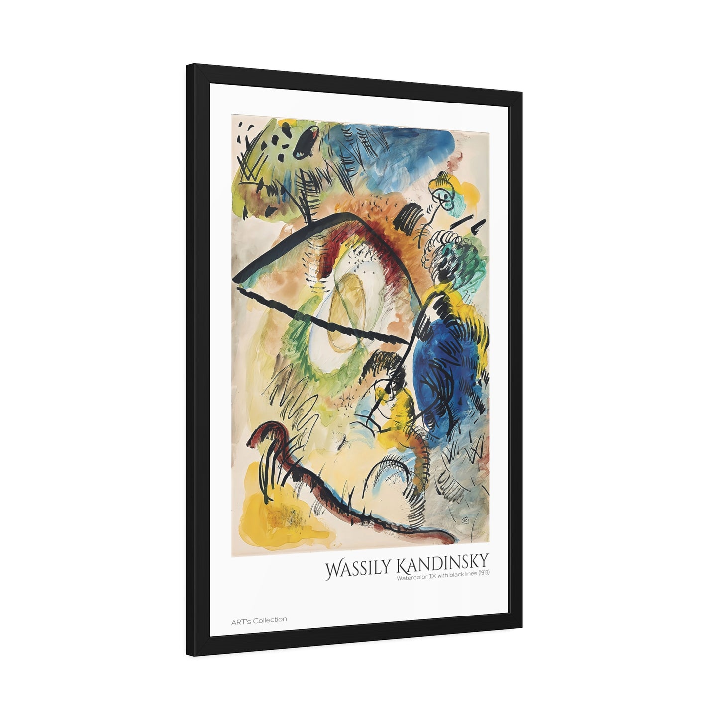 Watercolor IX with black lines (1913) by Wassily Kandinsky / Affiche Encadrée série ART's Collection