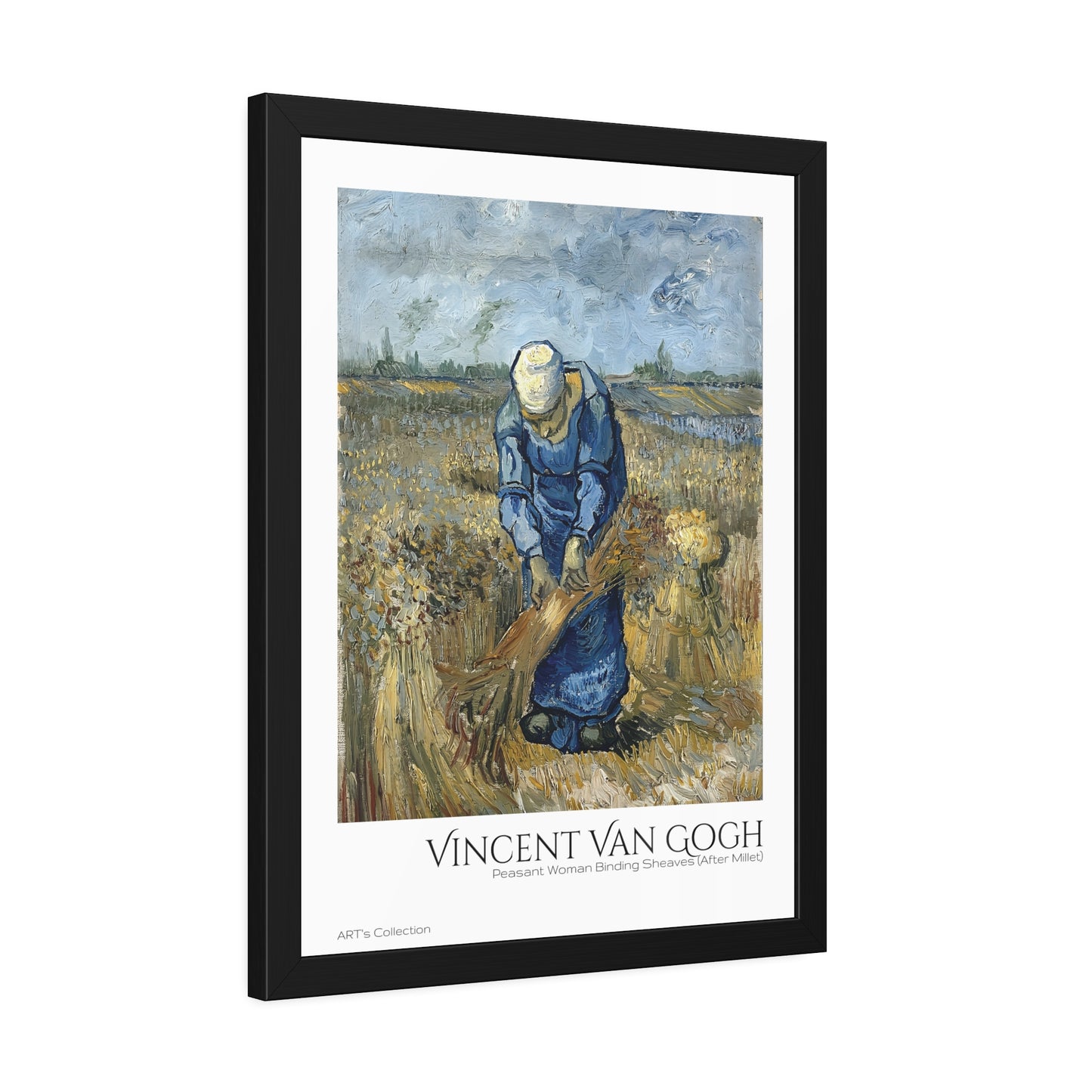 Peasant Woman Binding Sheaves (After Millet) by Vincent Van Gogh / Affiche Encadrée série ART's Collection