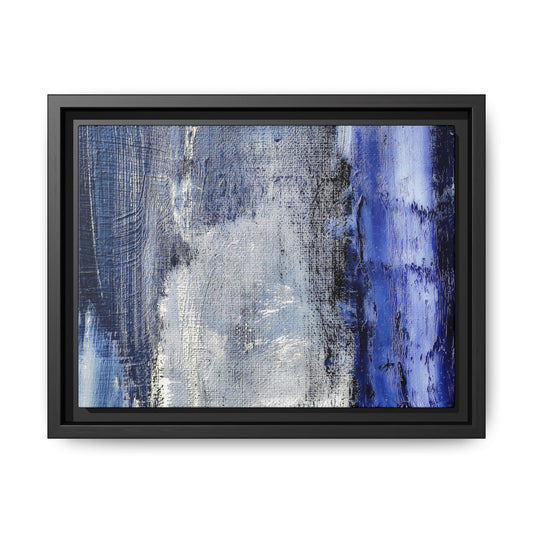 Tableau Beaux Arts Anthracite & Bleu Contrasté "Série Sign Collections" / Toile encadrée sur caisse américaine
