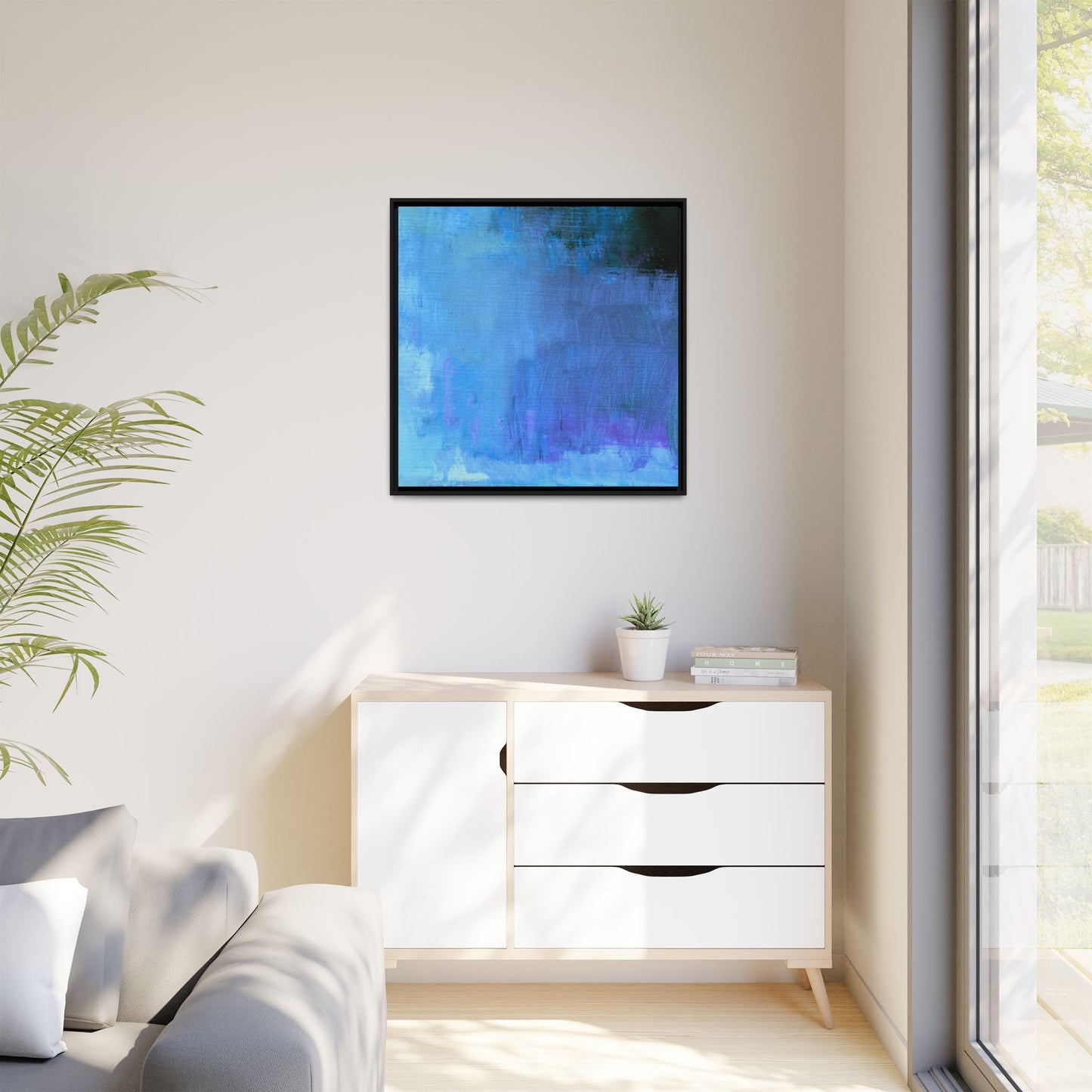 Tableau Contemporain Azuréen "Série Sign Collections" / Toile encadrée sur caisse américaine