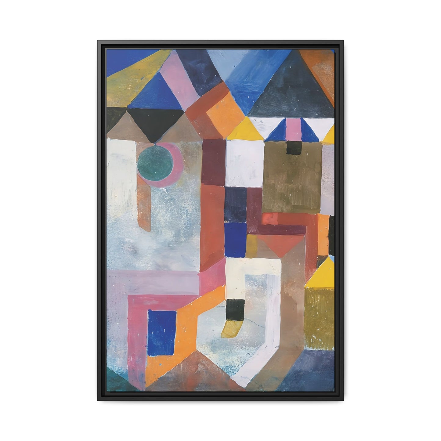 Colorful Architecture (1917) by Paul Klee / Toile encadrée sur caisse américaine