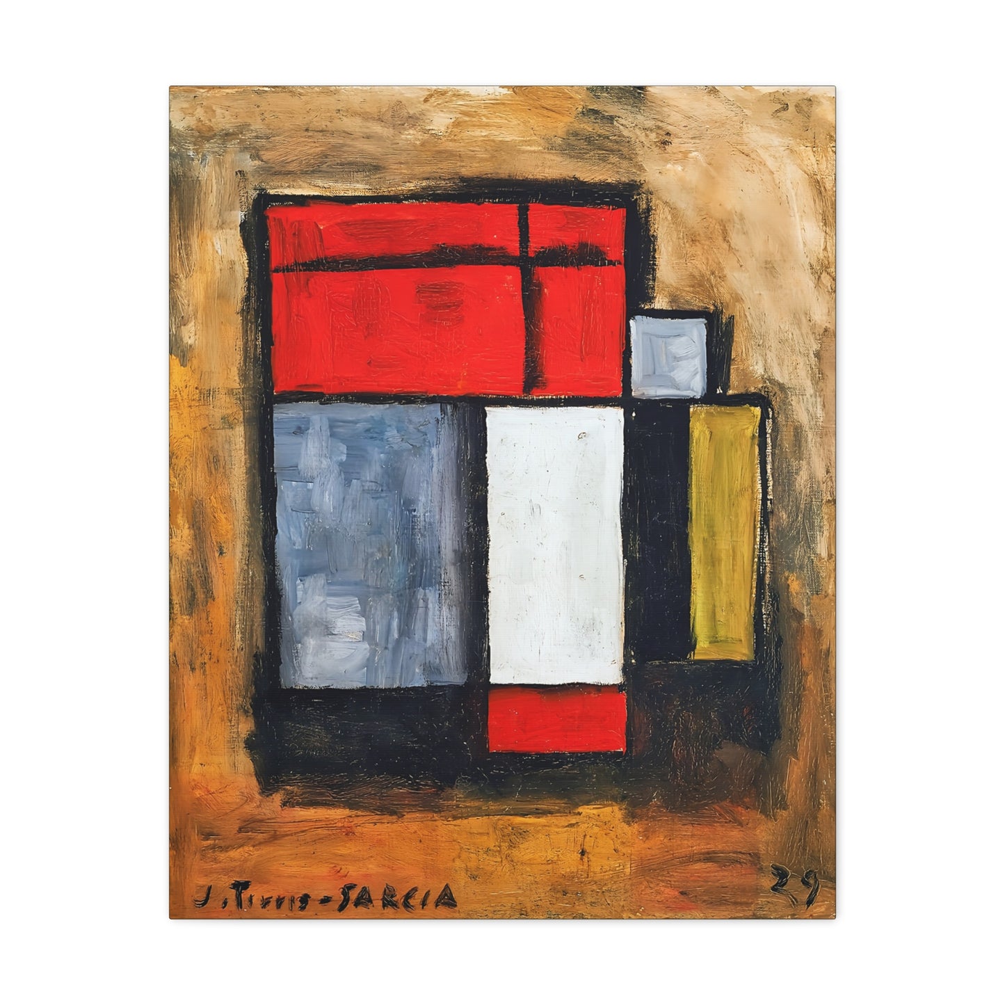 Formas abstractas (1929) by Joaquín Torres-García / Reproduction Fine Art sur Toile /  Epaisseur 3.2 cm - 1.25 inch