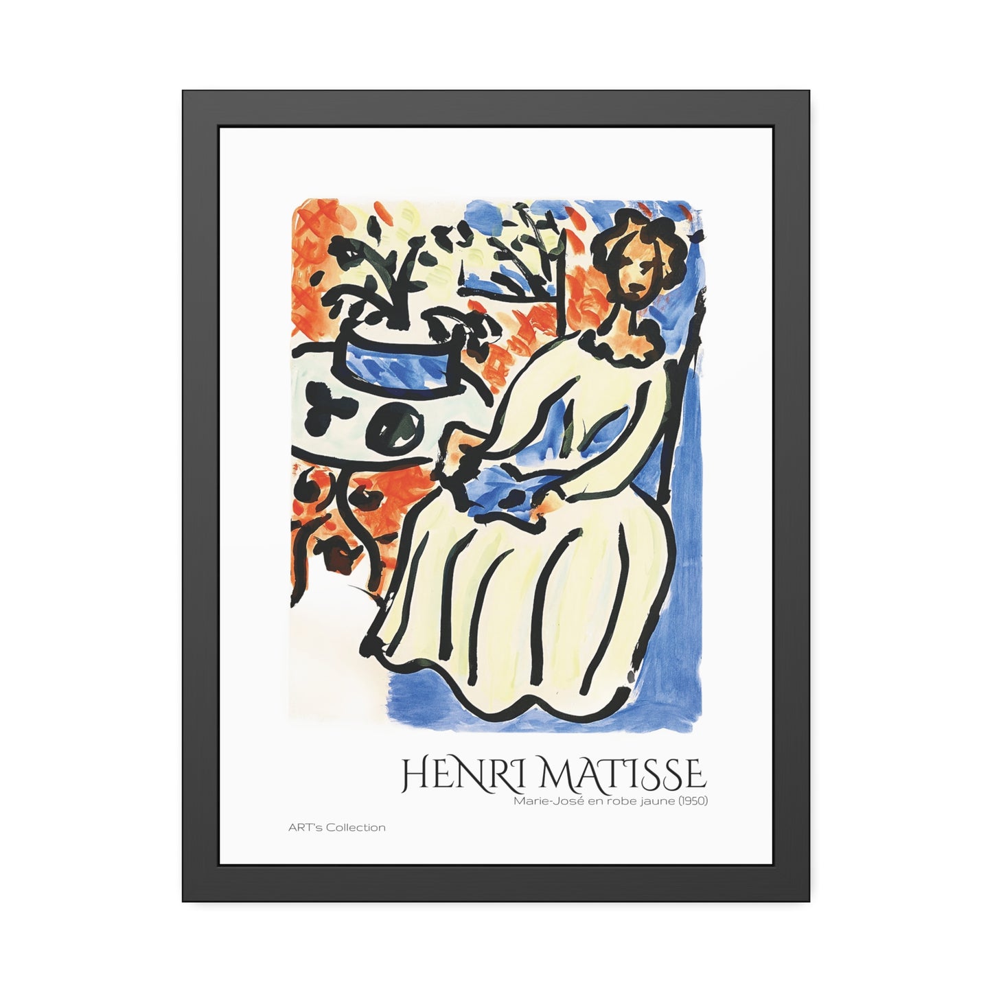 Marie-José en robe jaune (1950) by Henri Matisse  / Affiche Encadrée série ART's Collection