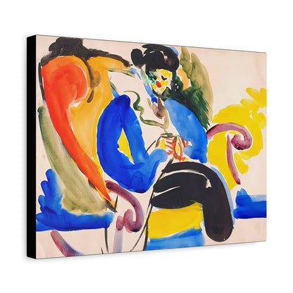 Calligraphic #2 Woman on Chair (1914-18) by Henry Lyman Saÿen  / Reproduction Fine Art sur Toile / Flanc Large Epaisseur 3.2 cm - 1.25 inch