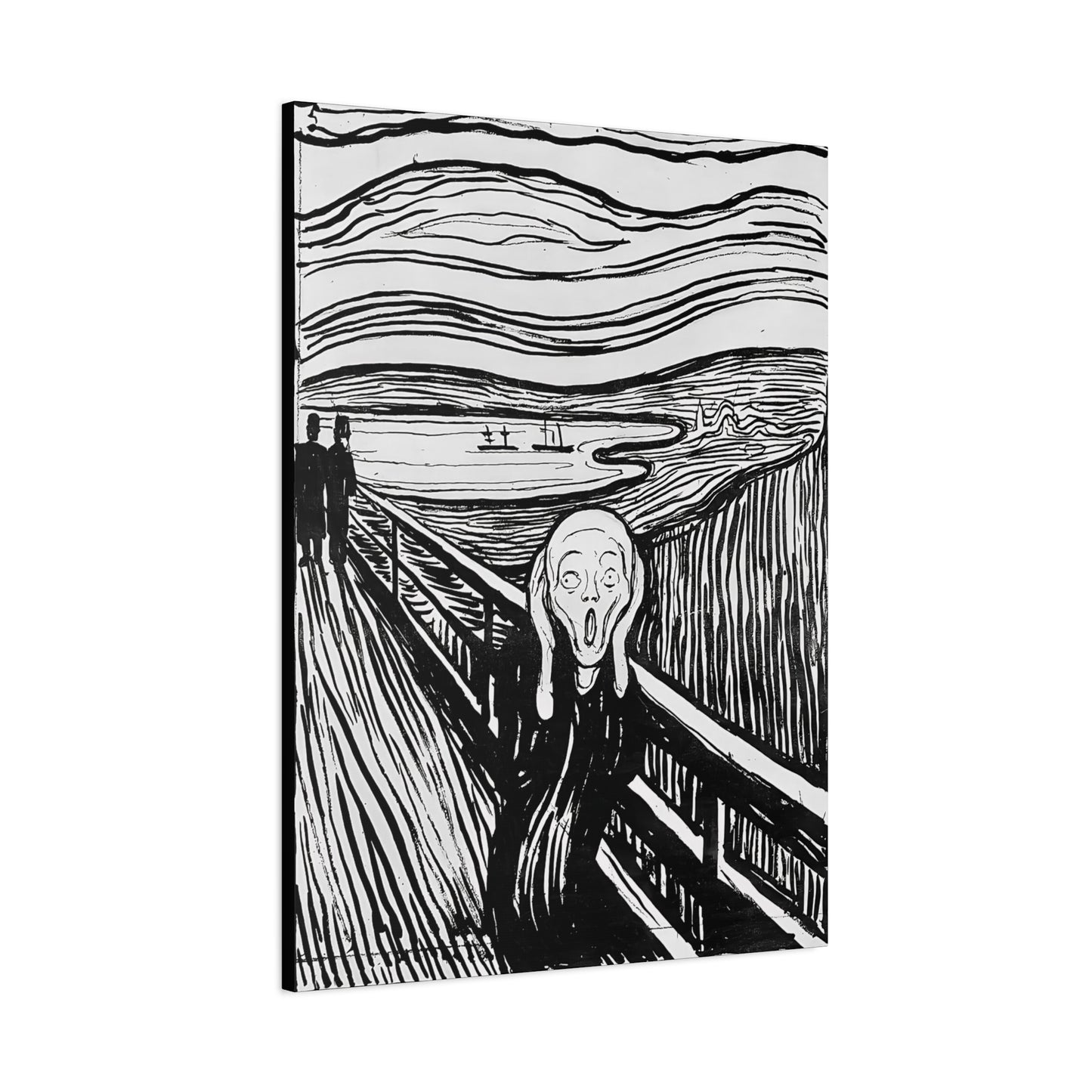 The Scream (1895) by Edvard Munch / Reproduction Fine Art sur Toile / Epaisseur 3,2cm - 1'25 po