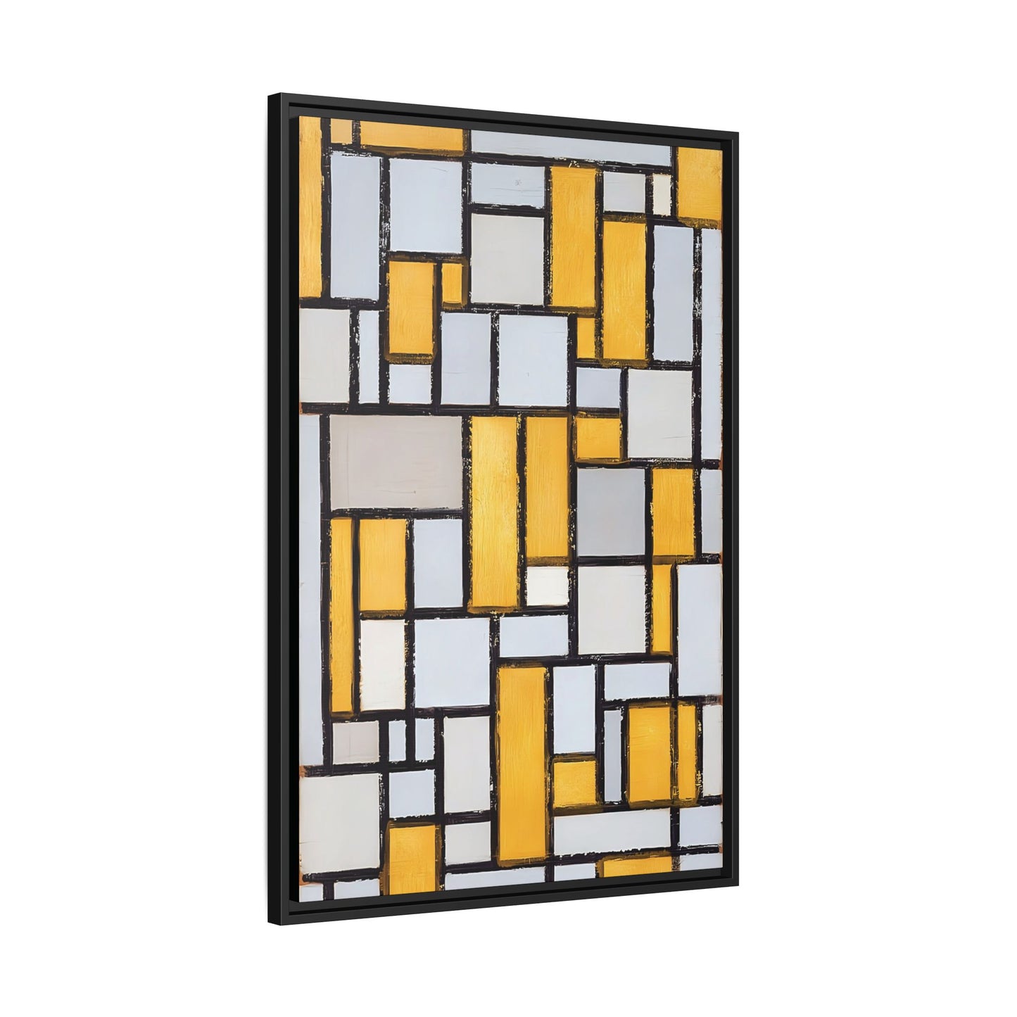 Composition with Grid 1 (1918) by Piet Mondrian  / Toile encadrée sur caisse américaine