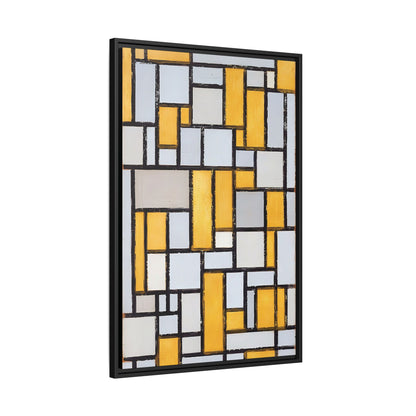 Composition with Grid 1 (1918) by Piet Mondrian  / Toile encadrée sur caisse américaine