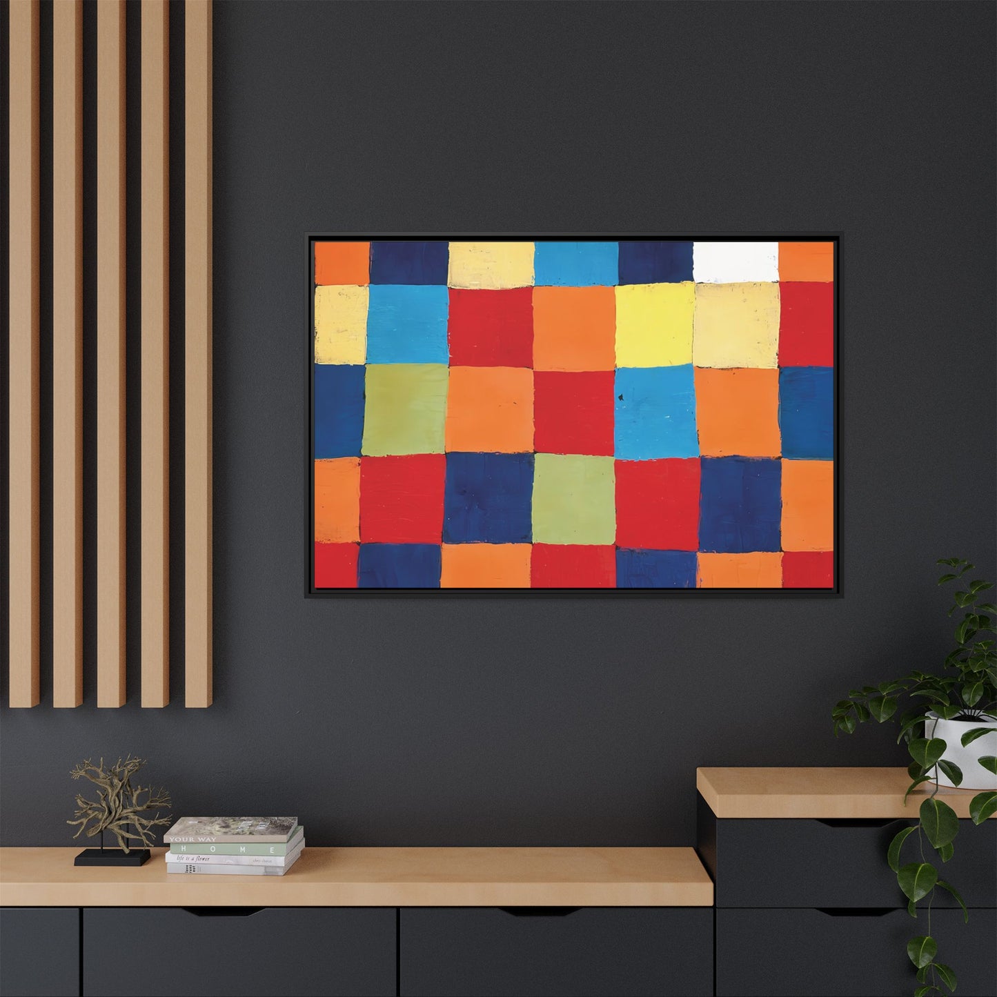 Color chart Qu1 (1930) by Paul Klee / Toile encadrée sur caisse américaine