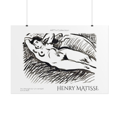 Nu allongé sur un canapé (circa 1927) by Henry Matisse / Affiche imprimée - Série ART's Collection