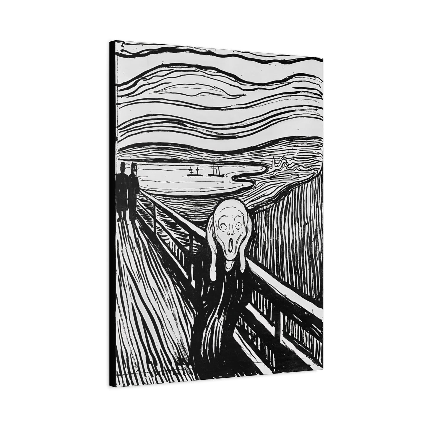The Scream (1895) by Edvard Munch / Reproduction Fine Art sur Toile / Epaisseur 3,2cm - 1'25 po