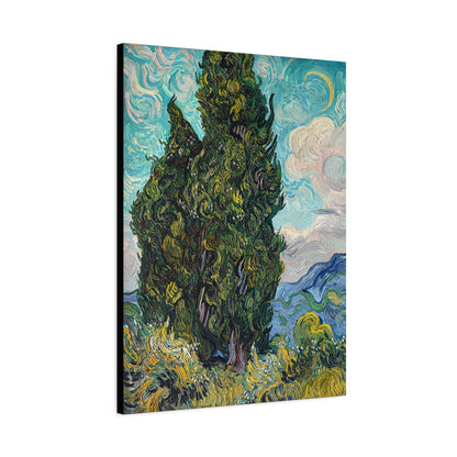 Cypresses (1889) by Vincent van Gogh  / Reproduction Fine Art sur Toile / Epaisseur 3,2cm - 1'25 po