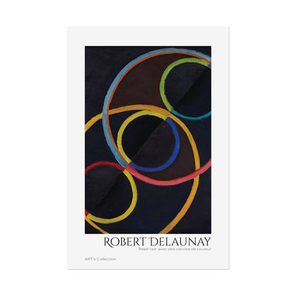 Relief noir avec des cercles de couleur by Robert Delaunay / Affiche imprimée - Série ART's Collection