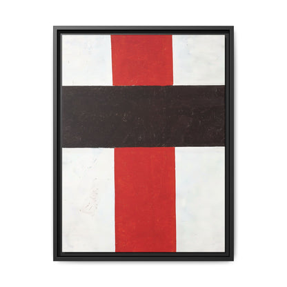 Large cross in black over red on white (1920) by Kazimir Malevich  / Toile encadrée sur caisse américaine