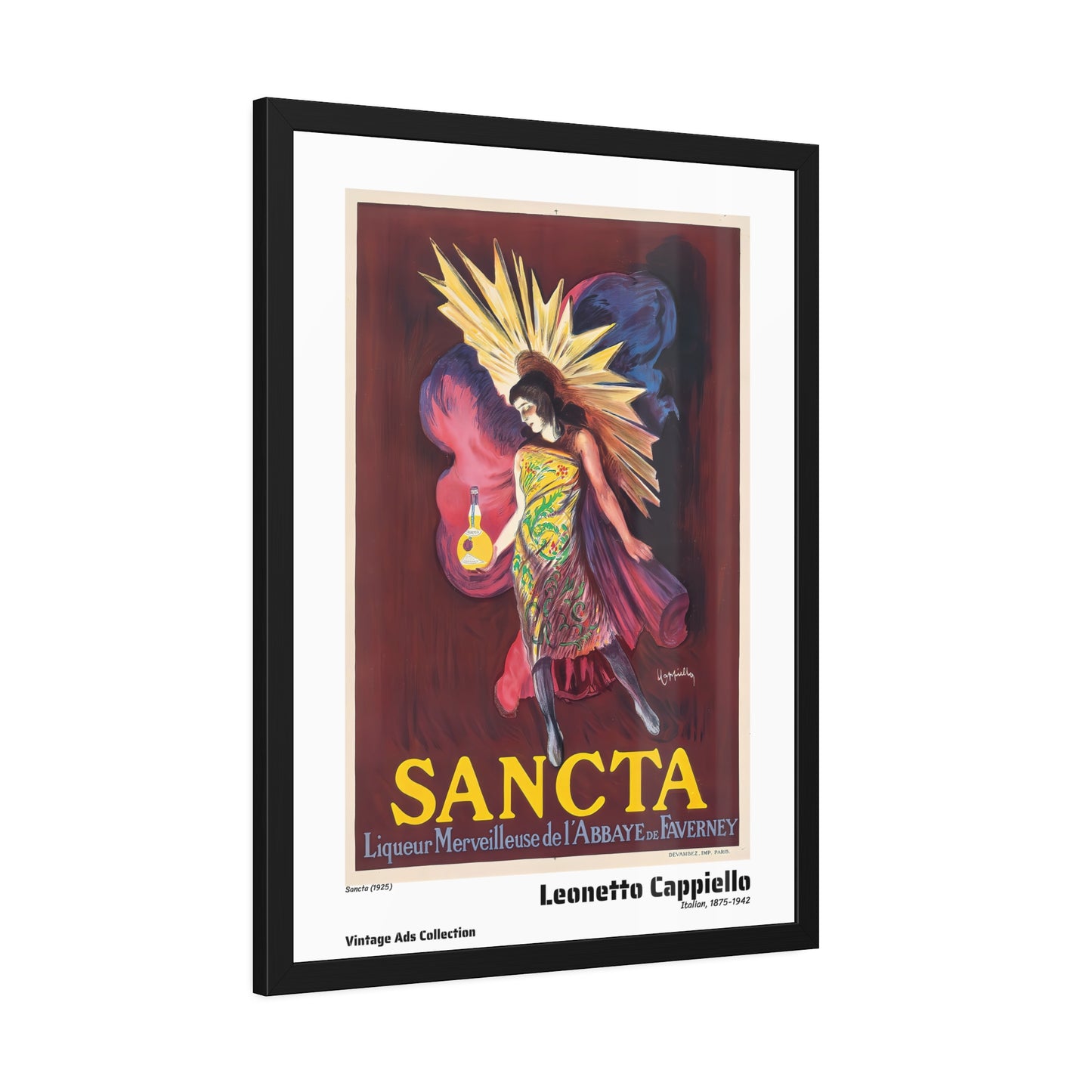 Sancta (1925) by Leonetto Cappiello / Affiche Encadrée Série Vintage Ads Collection