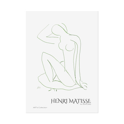 Nu assis (1952) version verte by Henri Matisse / Affiche imprimée - Série ART's Collection