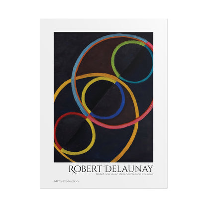 Relief noir avec des cercles de couleur by Robert Delaunay / Affiche imprimée - Série ART's Collection