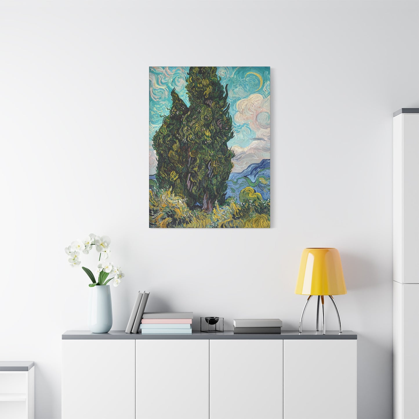 Cypresses (1889) by Vincent van Gogh  / Reproduction Fine Art sur Toile / Epaisseur 3,2cm - 1'25 po