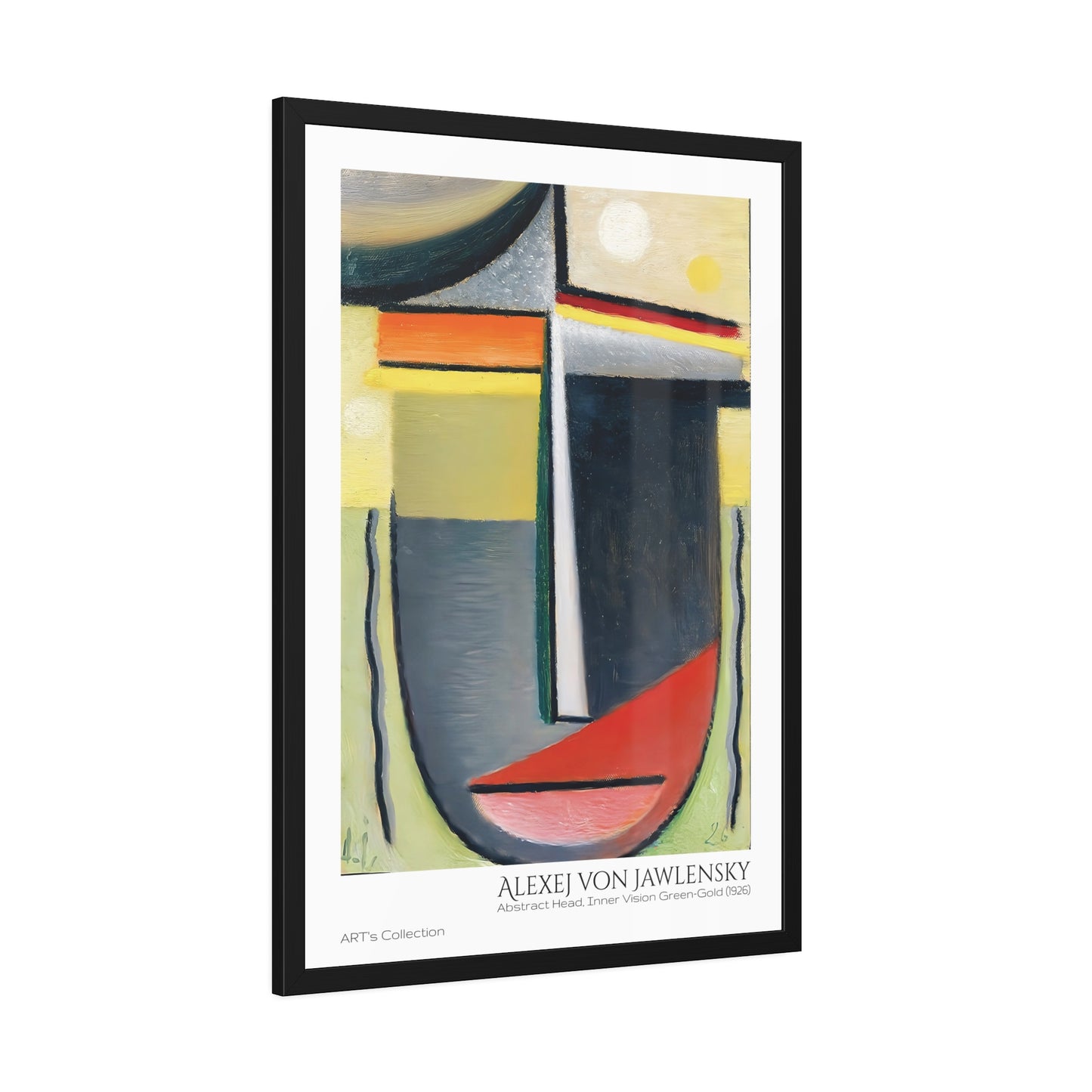 Abstract Head, Inner Vision Green-Gold (1926) by Alexej von Jawlensky  / Affiche Encadrée série ART's Collection