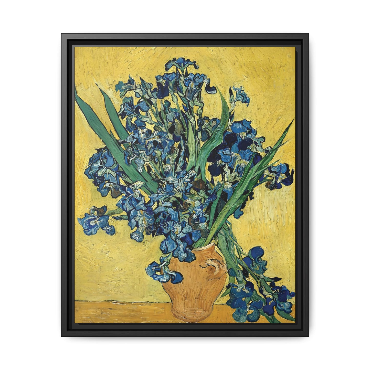 Irises (1890) by Vincent van Gogh / Toile encadrée sur caisse américaine