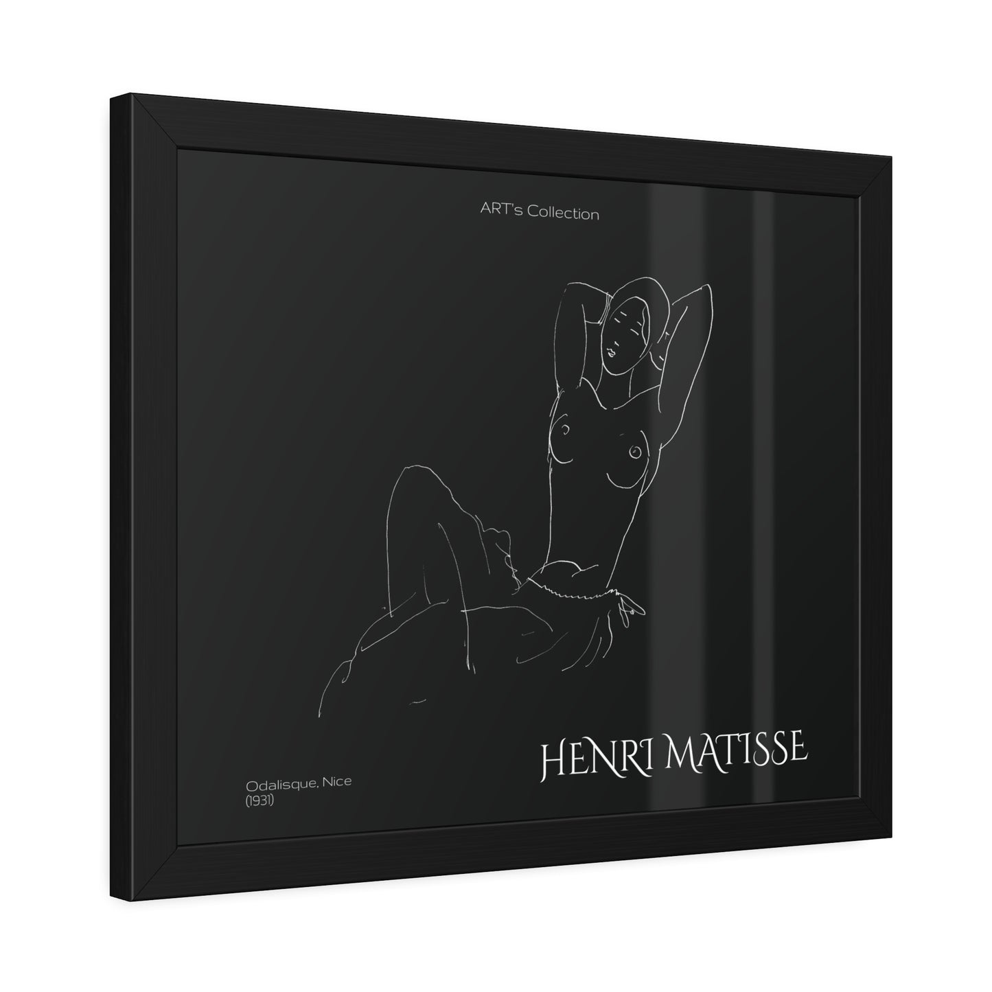 Odalisque, Nice (1931) black édition by Henry Matisse  / Affiche Encadrée série ART's Collection