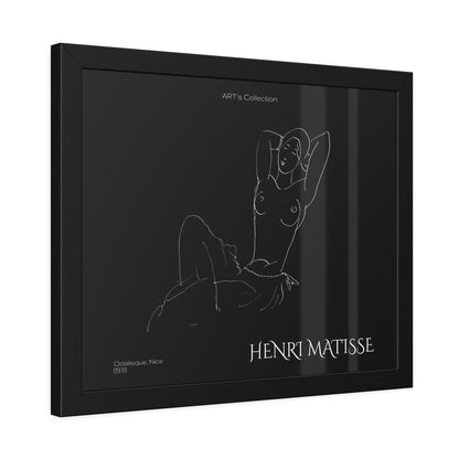 Odalisque, Nice (1931) black édition by Henry Matisse  / Affiche Encadrée série ART's Collection