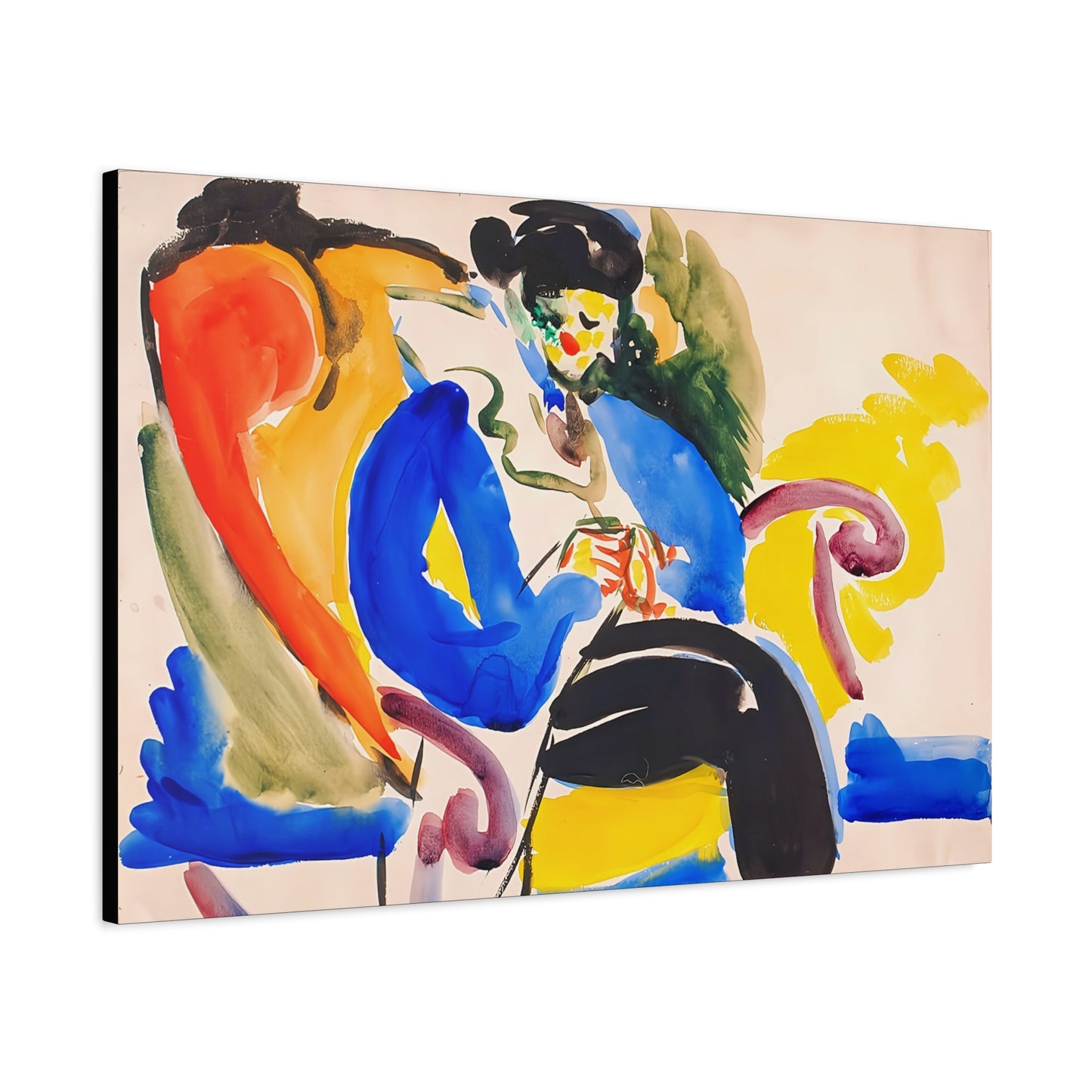 Calligraphic #2 Woman on Chair (1914-18) by Henry Lyman Saÿen  / Reproduction Fine Art sur Toile / Flanc Large Epaisseur 3.2 cm - 1.25 inch