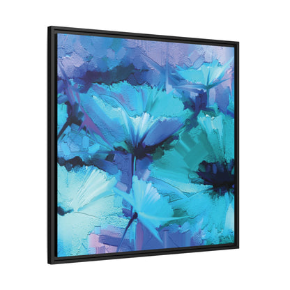 Tableau Floral Turquoise "Série Sign Collections" / Toile encadrée sur caisse américaine