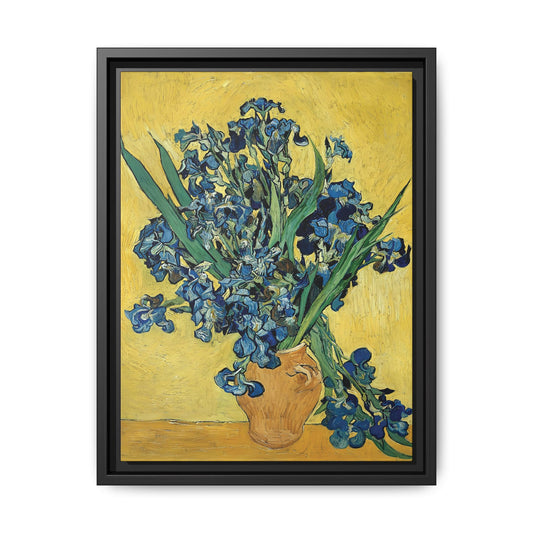Irises (1890) by Vincent van Gogh / Toile encadrée sur caisse américaine