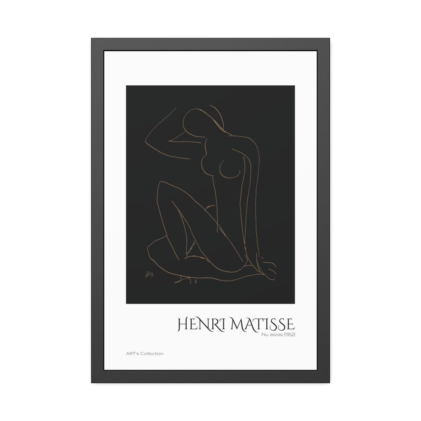 Nu assis (1952) by Henri Matisse version imposition / Affiche Encadrée série ART's Collection