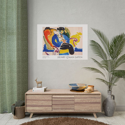 Calligraphic #2 Woman on Chair (1914-1918) by Henry Lyman Saÿen / Affiche imprimée - Série ART's Collection