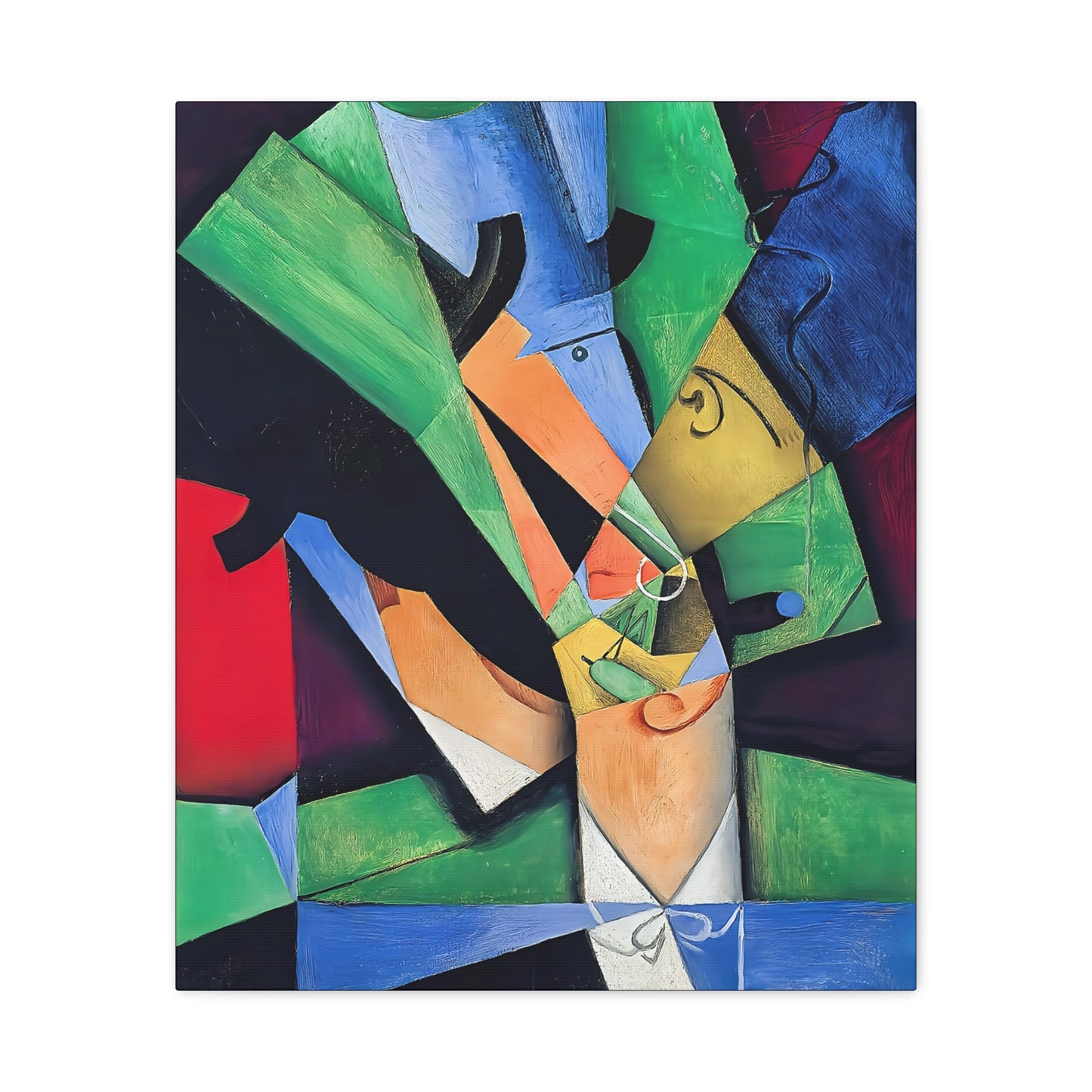The Smoker (1913) by Juan Gris / Reproduction Fine Art sur Toile / Flanc Large Epaisseur 3.2 cm - 1.25 inch