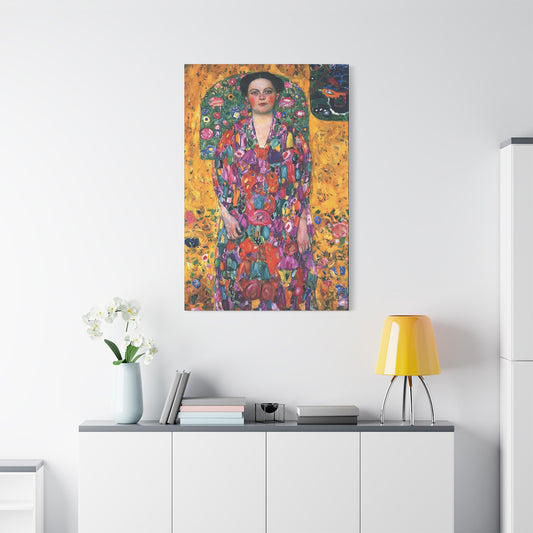 Portrait of Eugenia Primavesi (1913) by Gustav Klimt / Reproduction Fine Art sur Toile / Flanc Large Epaisseur 3.2 cm - 1.25 inch