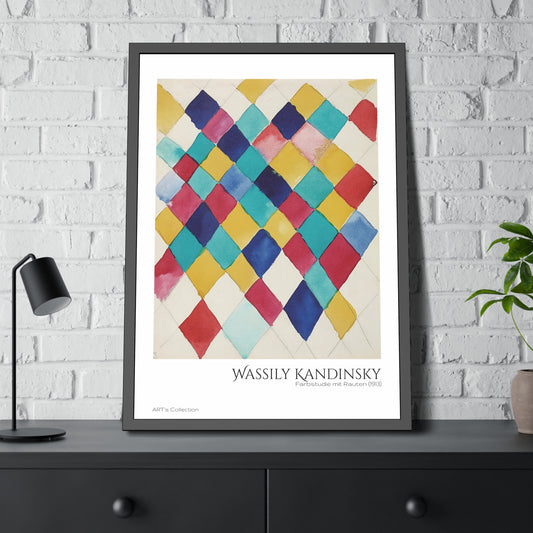 Farbstudie mit Rauten (1913) by Wassily Kandinsky / Affiche Encadrée série ART's Collection