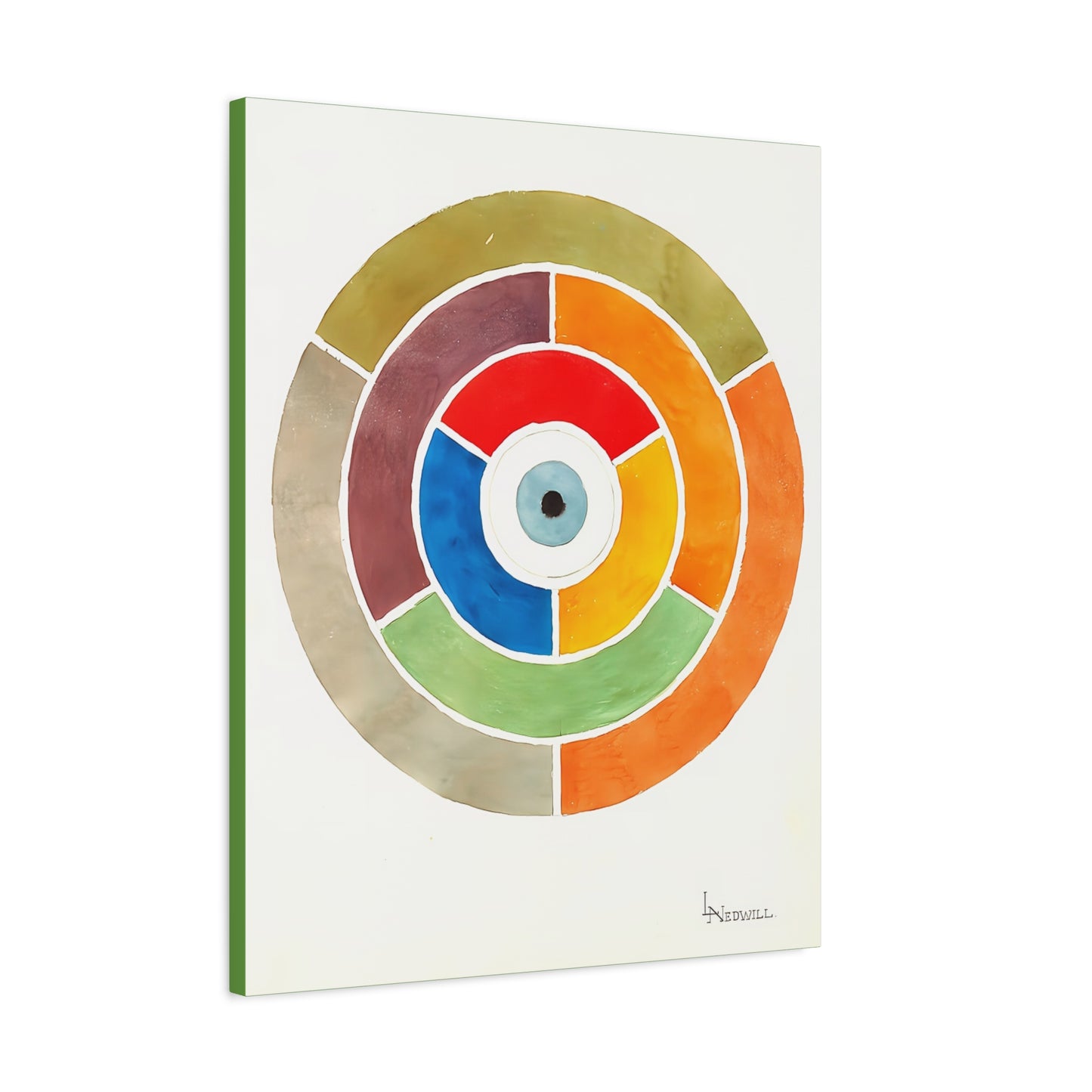 Disc Showing Primary Secondary and Tertiary Colors (ca 1900) by Elizabeth A. Nedwill / Reproduction Fine Art sur Toile /   3.2 cm-1.25 inch