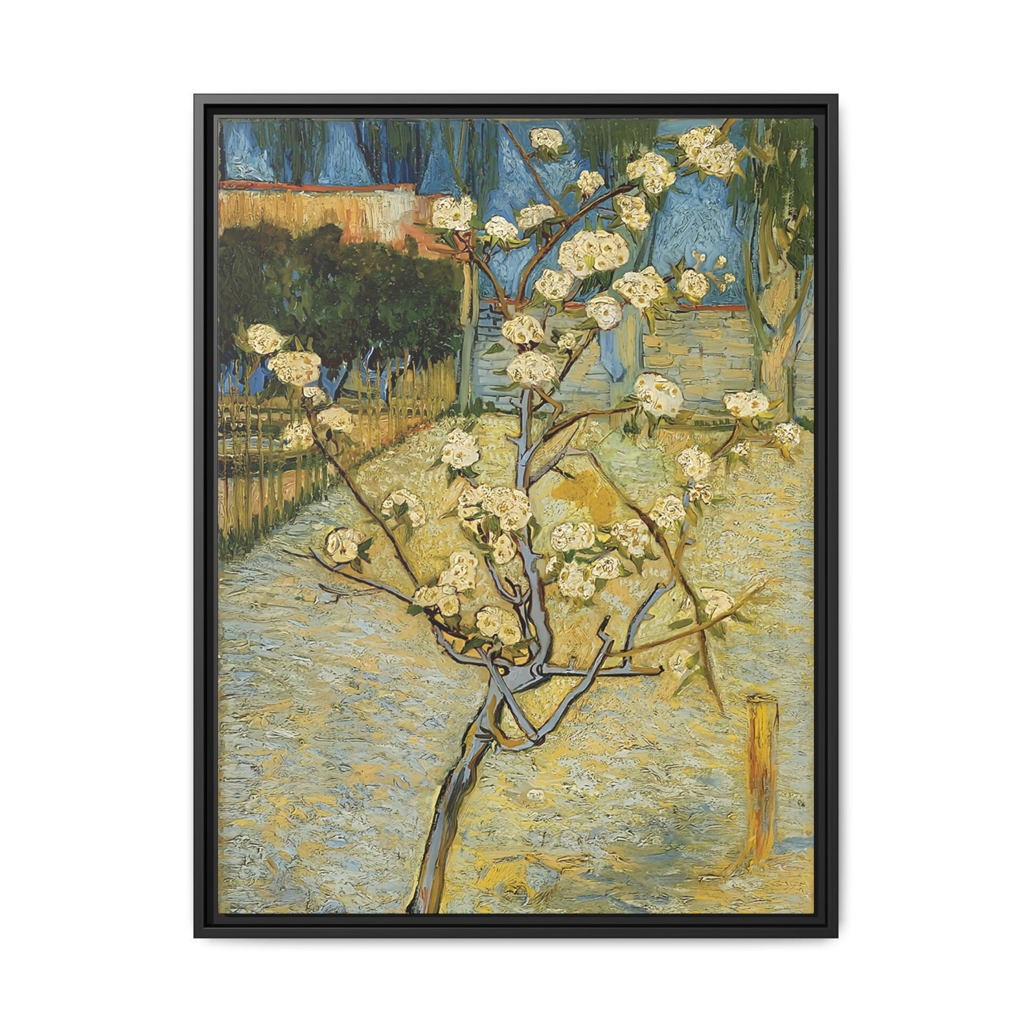 Small pear tree in blossom (1888) by Vincent van Gogh / Toile encadrée sur caisse américaine