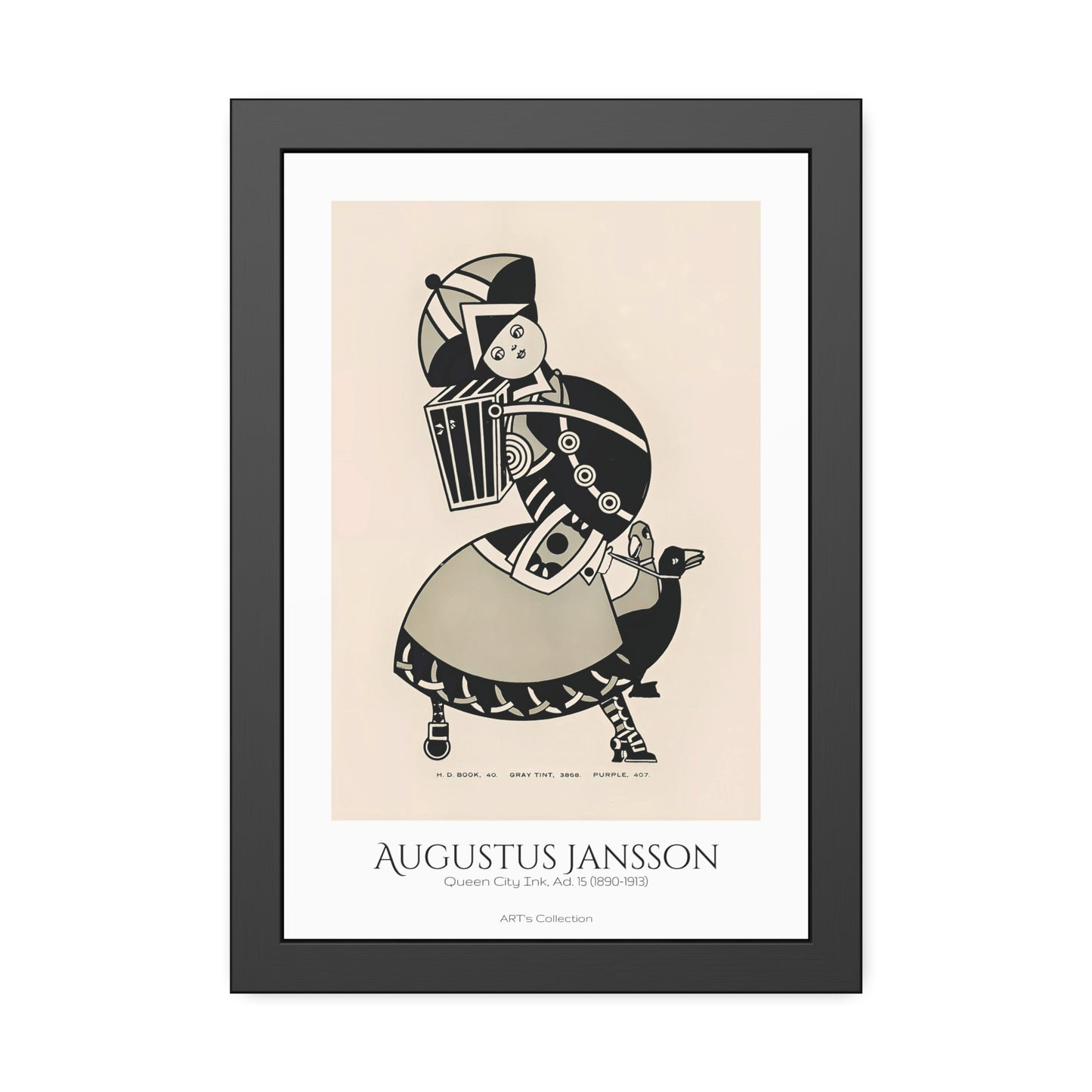 Queen City Ink, Ad. 15 (1890-1913) by Augustus Jansson  / Affiche Encadrée série ART's Collection