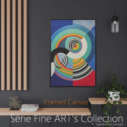 Tableau Beaux Arts Anthracite & Orange "Série Sign Collections" / Toile encadrée sur caisse américaine